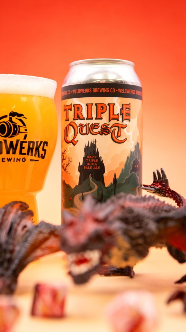 🎲 Roll for initiative — Triple Quest is back! 🎲⁠
⁠
Embark on an epic flavor journey with our 9.2% Hazy Triple IPA, crafted for adventurers and beer lovers alike. This bold brew is packed with legendary hops and a smooth finish, ready to level up your taste buds. 🛡️🍻✨⁠
⁠
Hitting the taps TOMORROW, this one’s for the quest-takers, dungeon-crawlers, and IPA seekers. Assemble your party and head to the taproom — your next great adventure awaits! ⚔️⁠
⁠
#WeldWerksBrewing #DialedInBeer #ColoradoBrewery